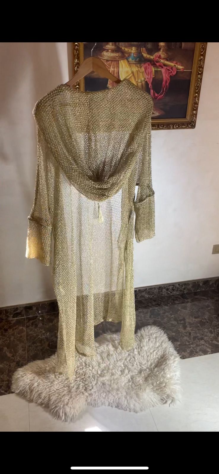 Golden Serma Cardigan  كارديجان سيرما ذهبي مع كابيشون