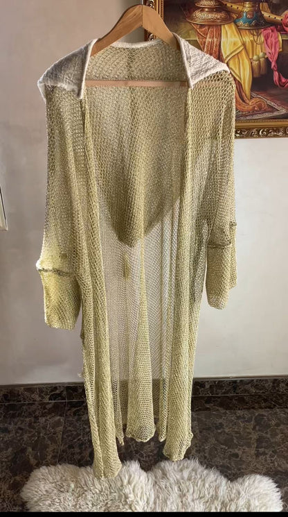 Golden Serma with Nool Cardigan   كارديجان سيرما ذهبي مع كابيشون نوول