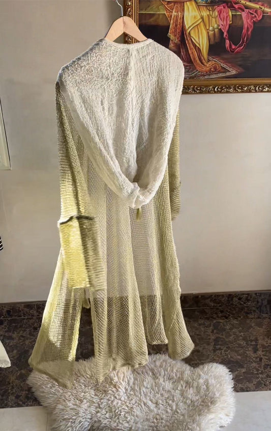 Golden Serma with Nool Cardigan   كارديجان سيرما ذهبي مع كابيشون نوول