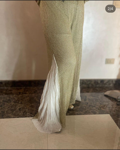 Serma Pants With off-white Nol - بنطلون سيرما ذهبي مع نول اوف وايت