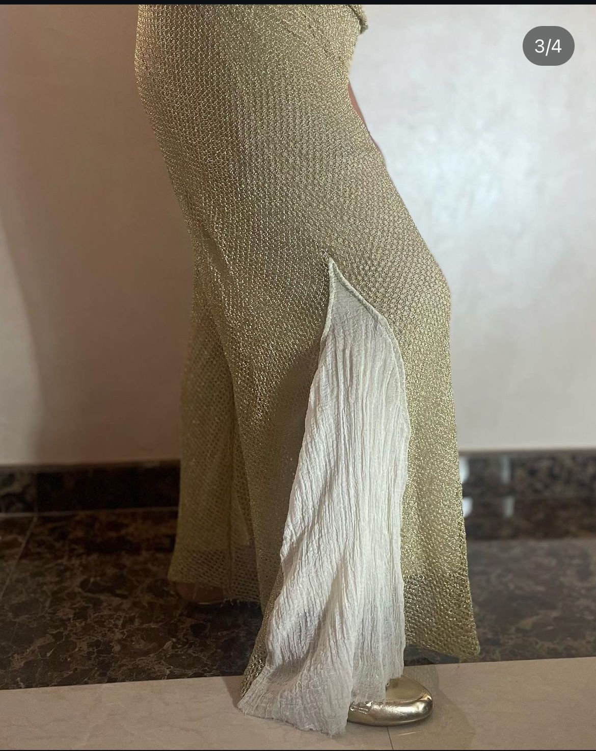 Serma Pants With off-white Nol - بنطلون سيرما ذهبي مع نول اوف وايت